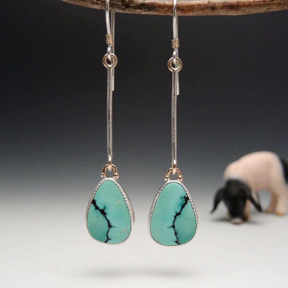 New Boho Green Stone Water Drop Earrings